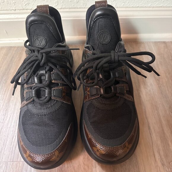 Louis Vuitton Black/Brown Mesh And Monogram Canvas Archlight Low Top Sneakers - Picture 5 of 7